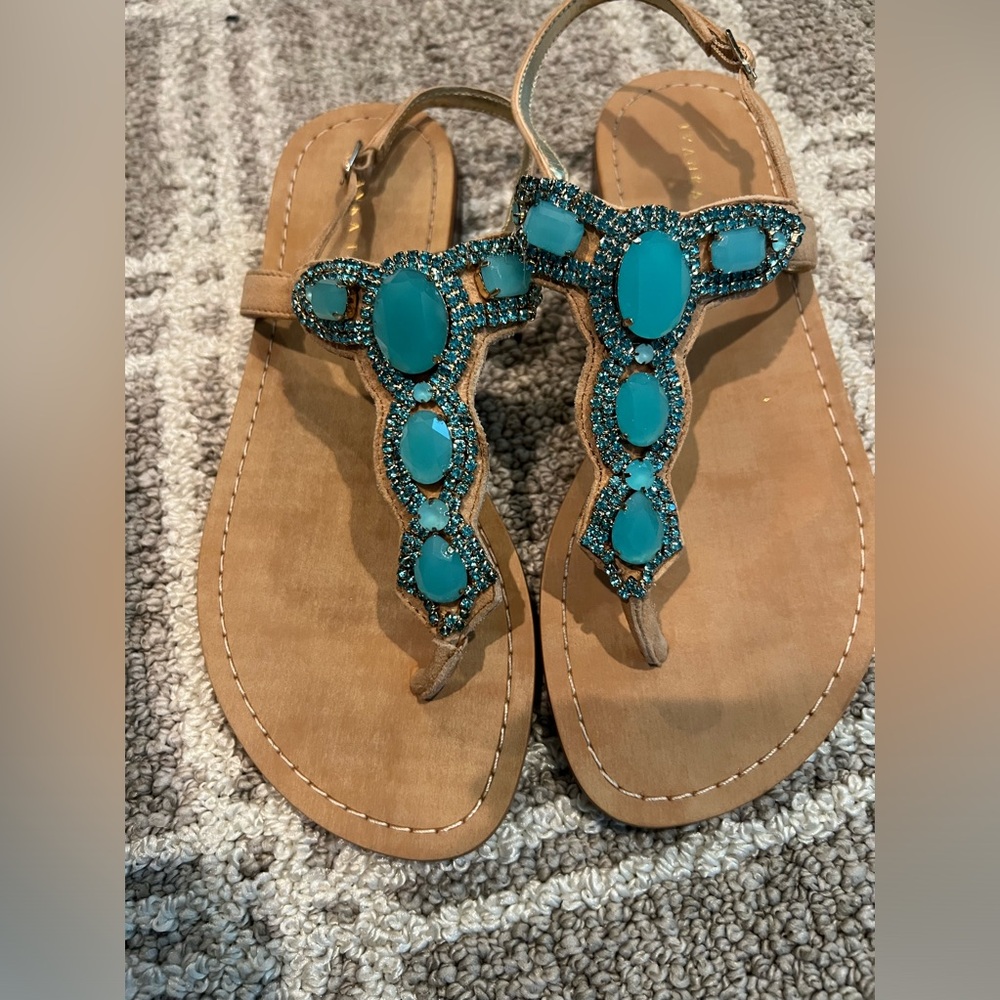 Ivanka Trump Pance jewel leather sandals ✨💙